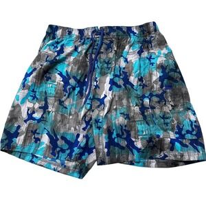 Talos Swim Shorts Men Size L Blue Green Swimwear Beach Pool Colorful Swim Trunks